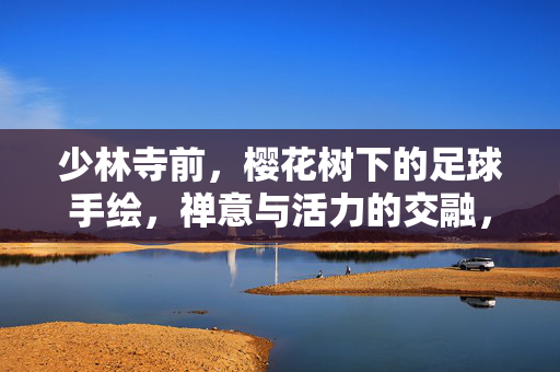 少林寺前，樱花树下的足球手绘，禅意与活力的交融，少林寺前樱花树下的足球手绘，禅意与活力的交融