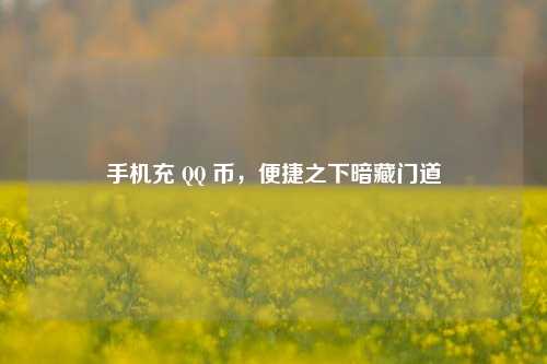 手机充 QQ 币，便捷之下暗藏门道