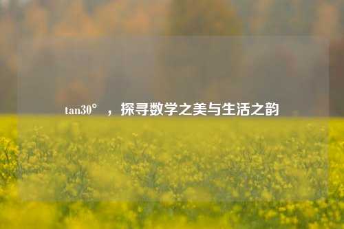 tan30°，探寻数学之美与生活之韵