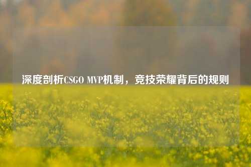深度剖析CSGO MVP机制，竞技荣耀背后的规则