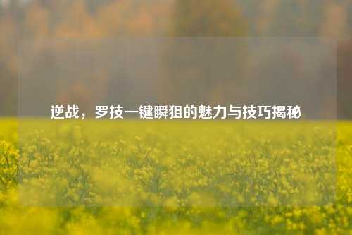 逆战，罗技一键瞬狙的魅力与技巧揭秘