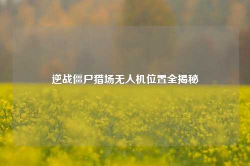 逆战僵尸猎场无人机位置全揭秘
