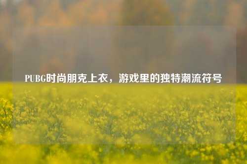 PUBG时尚朋克上衣，游戏里的独特潮流符号