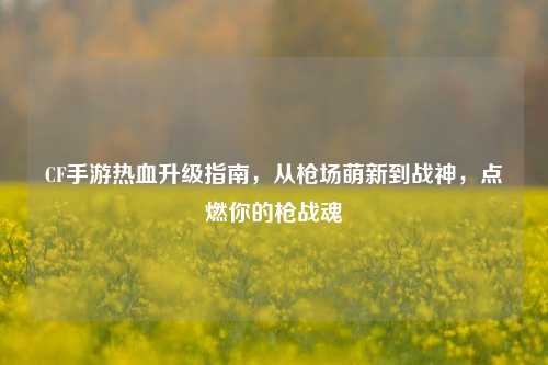 CF手游热血升级指南,从枪场萌新到战神,点燃你的枪战魂