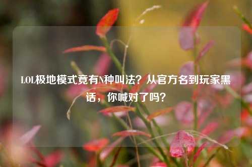 LOL极地模式竟有N种叫法?从官方名到玩家黑话,你喊对了吗?