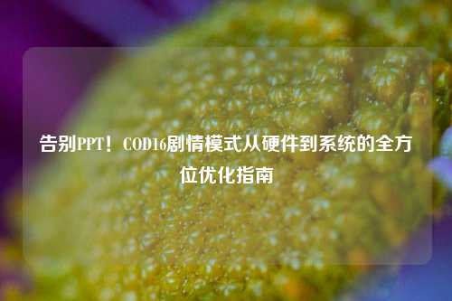 告别PPT！COD16剧情模式从硬件到系统的全方位优化指南