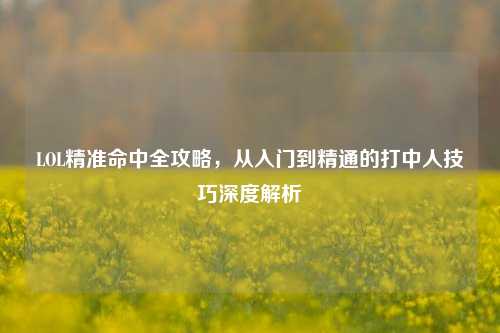 LOL精准命中全攻略，从入门到精通的打中人技巧深度解析