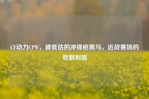 CF动力CPW，被低估的冲锋枪黑马，近战赛场的收割利器