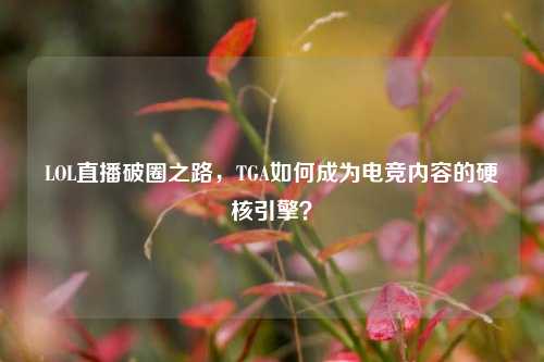 LOL直播破圈之路，TGA如何成为电竞内容的硬核引擎？