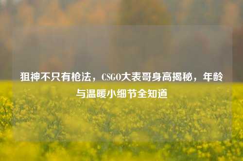 狙神不只有枪法，CSGO大表哥身高揭秘，年龄与温暖小细节全知道