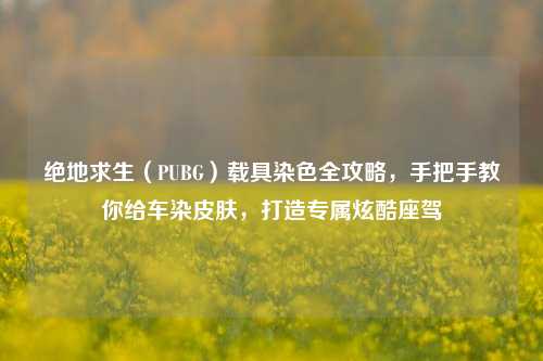 绝地求生(PUBG)载具染色全攻略,手把手教你给车染皮肤,打造专属炫酷座驾