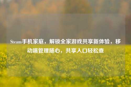 Steam手机家庭，解锁全家游戏共享新体验，移动端管理随心，共享入口轻松查