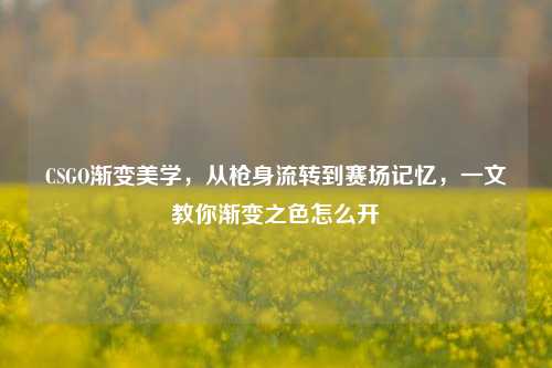 CSGO渐变美学，从枪身流转到赛场记忆，一文教你渐变之色怎么开