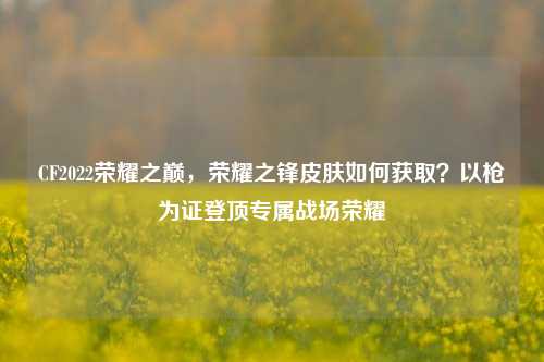 CF2022荣耀之巅，荣耀之锋皮肤如何获取？以枪为证登顶专属战场荣耀