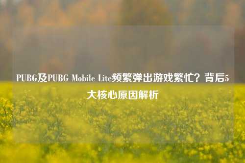 PUBG及PUBG Mobile Lite频繁弹出游戏繁忙？背后5大核心原因解析