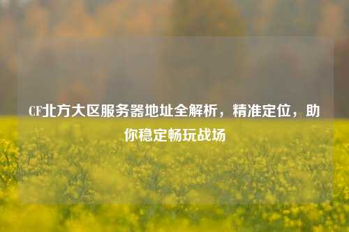 CF北方大区服务器地址全解析，精准定位，助你稳定畅玩战场