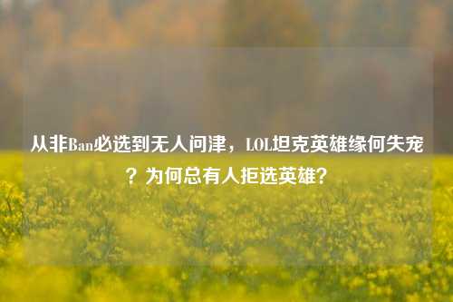从非Ban必选到无人问津，LOL坦克英雄缘何失宠？为何总有人拒选英雄？