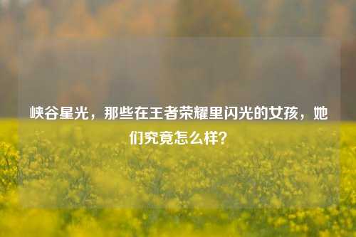 峡谷星光，那些在王者荣耀里闪光的女孩，她们究竟怎么样？