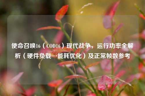 使命召唤16（COD16）现代战争，运行功率全解析（硬件负载→能耗优化）及正常帧数参考