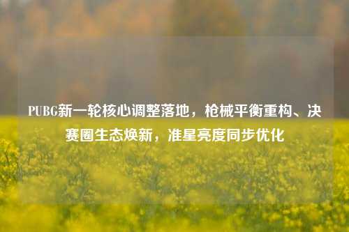 PUBG新一轮核心调整落地，枪械平衡重构、决赛圈生态焕新，准星亮度同步优化