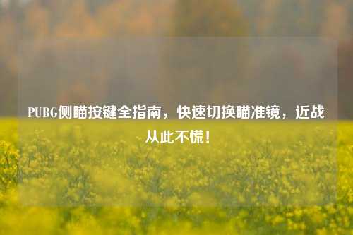 PUBG侧瞄按键全指南，快速切换瞄准镜，近战从此不慌！