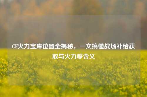 CF火力宝库位置全揭秘，一文搞懂战场补给获取与火力够含义