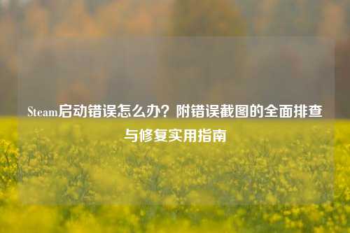 Steam启动错误怎么办？附错误截图的全面排查与修复实用指南