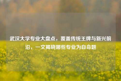 武汉大学专业大盘点，覆盖传统王牌与新兴前沿，一文揭晓哪些专业为自命题