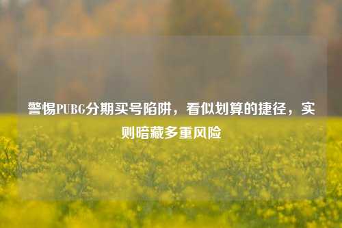 警惕PUBG分期买号陷阱，看似划算的捷径，实则暗藏多重风险