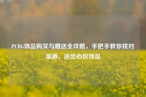 PUBG饰品购买与赠送全攻略，手把手教你找对渠道、送出心仪饰品