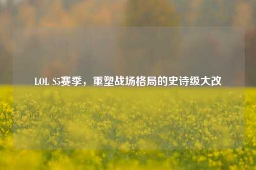 LOL S5赛季，重塑战场格局的史诗级大改