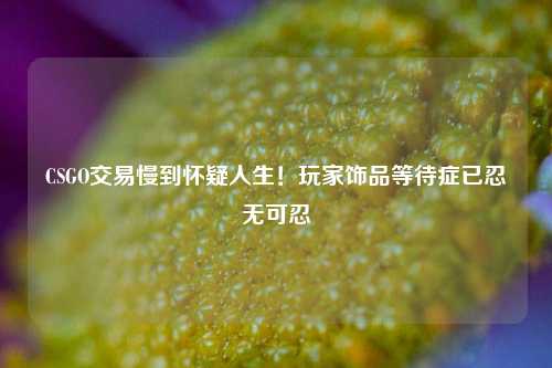 CSGO交易慢到怀疑人生！玩家饰品等待症已忍无可忍