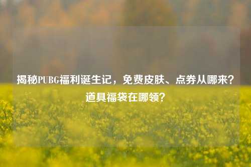 揭秘PUBG福利诞生记，免费皮肤、点券从哪来？道具福袋在哪领？