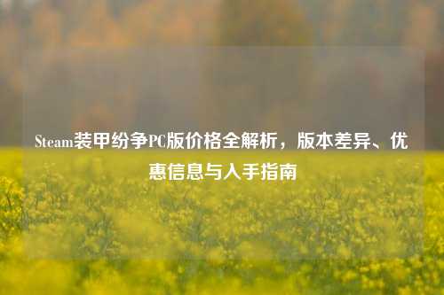 Steam装甲纷争PC版价格全解析，版本差异、优惠信息与入手指南