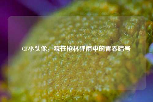 CF小头像，藏在枪林弹雨中的青春暗号