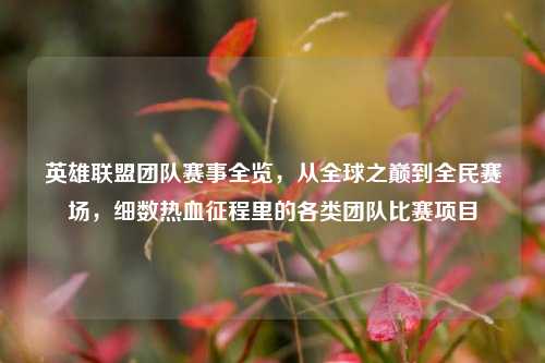 英雄联盟团队赛事全览，从全球之巅到全民赛场，细数热血征程里的各类团队比赛项目