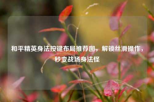 和平精英身法按键布局推荐图，解锁丝滑操作，秒变战场身法怪