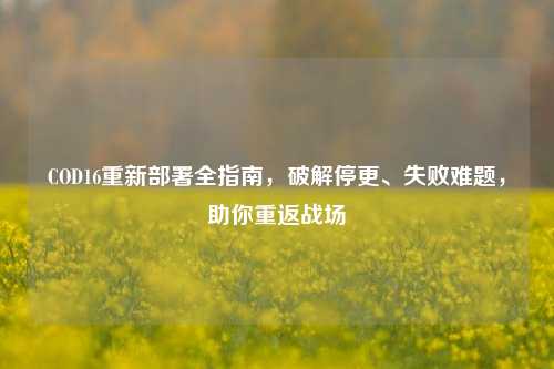 COD16重新部署全指南，破解停更、失败难题，助你重返战场