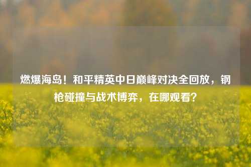 燃爆海岛！和平精英中日巅峰对决全回放，钢枪碰撞与战术博弈，在哪观看？