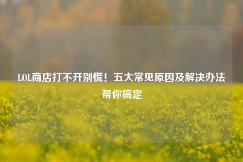 LOL商店打不开别慌！五大常见原因及解决办法帮你搞定