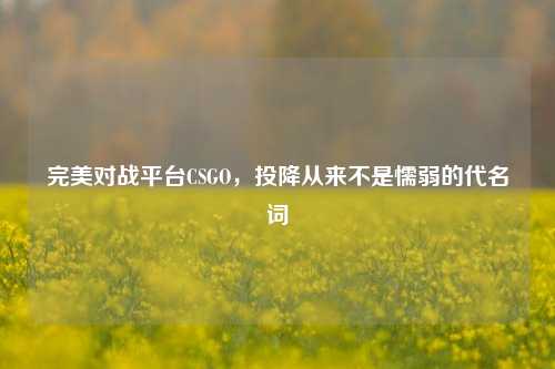 完美对战平台CSGO，投降从来不是懦弱的代名词