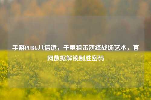 手游PUBG八倍镜，千里狙击演绎战场艺术，官网数据解锁制胜密码