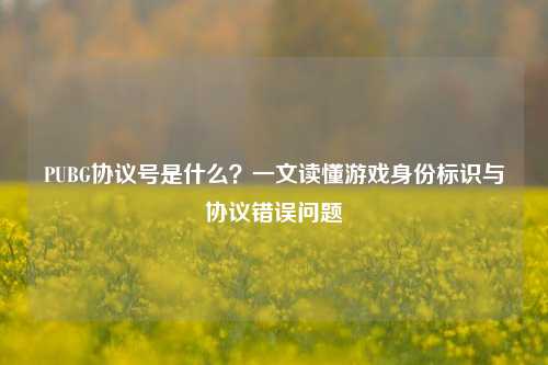 PUBG协议号是什么？一文读懂游戏身份标识与协议错误问题