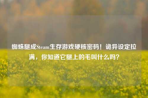 蜘蛛腿成Steam生存游戏硬核密码!诡异设定拉满,你知道它腿上的毛叫什么吗?