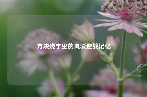 方块残字里的斑驳逆战记忆