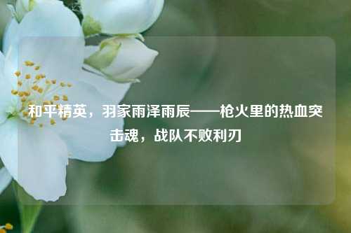 和平精英,羽家雨泽雨辰——枪火里的热血突击魂,战队不败利刃