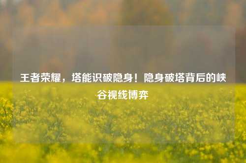 王者荣耀,塔能识破隐身!隐身破塔背后的峡谷视线博弈
