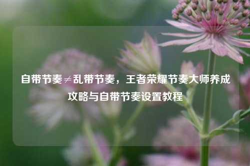 自带节奏≠乱带节奏,王者荣耀节奏大师养成攻略与自带节奏设置教程
