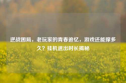 逆战困局,老玩家的青春追忆,游戏还能撑多久?挂机退出时长揭秘