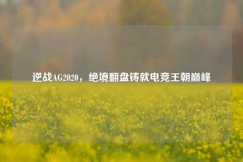 逆战AG2020,绝境翻盘铸就电竞王朝巅峰